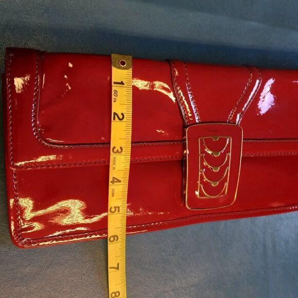 Cole Haan Red Amazing Clutch Sothwestern Granny Chic Red/Gold clasp - Picture 8 of 9